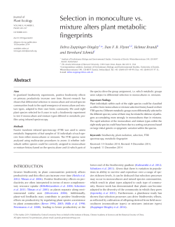 selection in monoculture vs. mixture alters plant