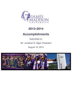 2013-2014 Accomplishments - James Madison University