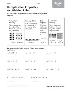 Multiplication Properties and Division Rules