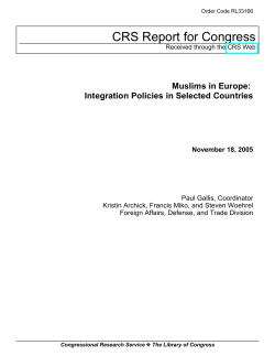 Muslims in Europe: Integration Policies in Selected Countries