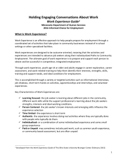 DB101 Work Experience Guide