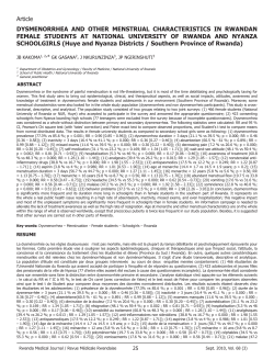 dysmenorrhea and other menstrual characteristics in rwandan