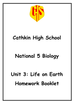 Homework Booklet - Cathkin High School