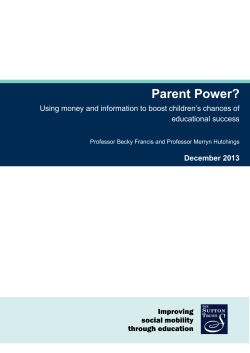Parent Power? - Sutton Trust