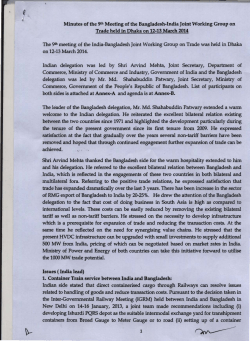 Minutes of the 9th Meeting of the Inida