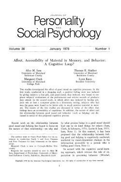 Personality Social Psychology - Clark Relationship Science