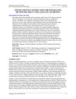(2013). Online strategy instruction for integrating dictionary skills and