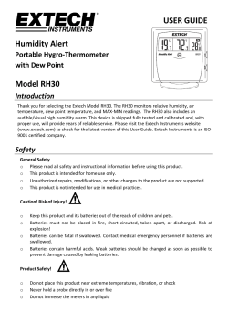 USER GUIDE Humidity Alert Model RH30