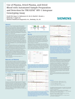 Use of Plasma, Dried Plasma, and Dried Blood with Automated