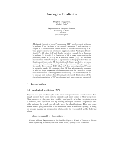 Analogical Prediction - Department of Computing
