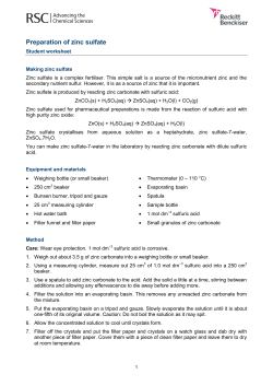 Preparation of zinc sulfate