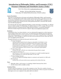 Melenovsky – PPE Gateway Syllabus