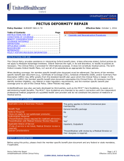 Pectus Deformity Repair