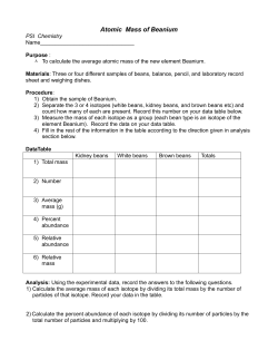 Atomic Mass of Beanium