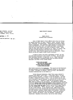 MARK TWAIN`S ANGELS Martin Bucca Colorado State University