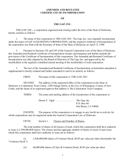 Certificate of Incorporation