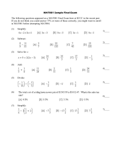 Sample Final Exam from 081