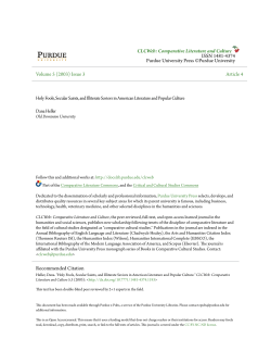 Holy Fools, Secular Saints, and Illiterate Saviors in - Purdue e-Pubs
