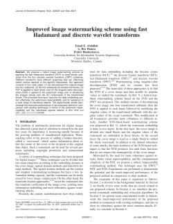 Improved image watermarking scheme using fast Hadamard and