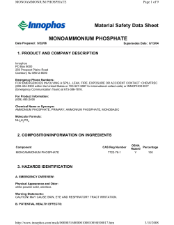 Material Safety Data Sheet MONOAMMONIUM PHOSPHATE
