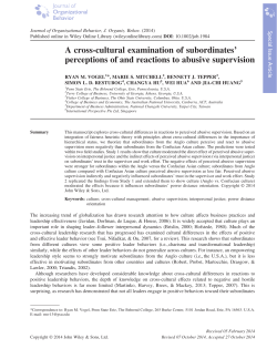A cross-cultural examination of subordinates` perceptions of