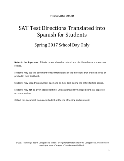 SAT Test Directions Translated into Spanish for