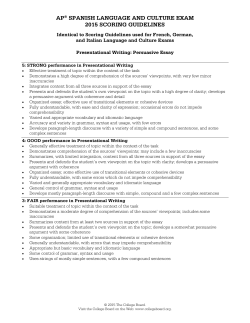 ap® spanish language and culture exam 2015 scoring guidelines