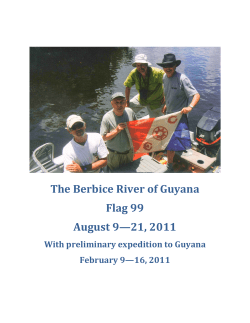 The Berbice River of Guyana- Flag 99 August 9 to 21, 2011 with