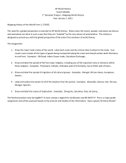 AP World History Coach Salda&ntilde;a 1st Semester Project&mdash;Mapping