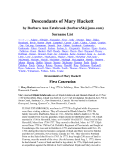 Descendants of Mary Hackett