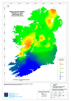 MODELLED GEOTHERMAL GRADIENT AT 5000m