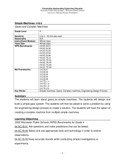 - 1 - Simple Machines: 4.G.5 Gears and Complex Machines