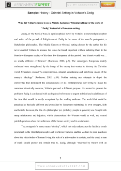 Sample: History - Oriental Setting in Voltaire`s Zadig 1