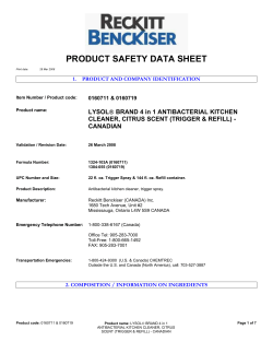product safety data sheet