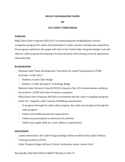 Maj Stauffer/HQ CAP/CDTA/2108347786/jds/15 Mar 15 BULLET