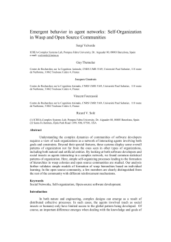 Emergent behavior in agent networks: Self