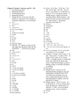 Chapter 5 Section 1 Answers: pg 222 &ndash; 224 1. Terminating decimal
