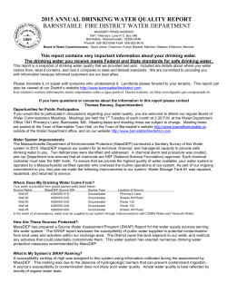 2015 Water QualityReport CCR