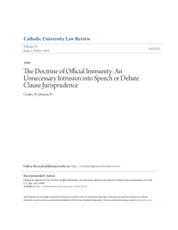 The Doctrine of Official Immunity