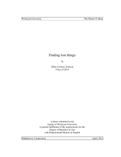 Finding lost things - WesScholar