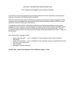 Severe Gas Operations Plan