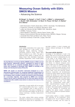 Measuring Ocean Salinity with ESA`s SMOS Mission