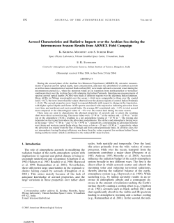 Aerosol Characteristics and Radiative Impacts over the Arabian Sea