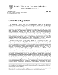 Central Falls High School - Public Education Leadership Project