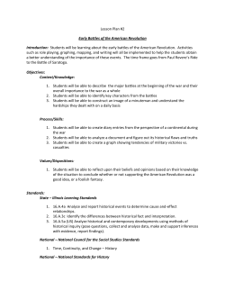 Lesson Plan #2 Early Battles of the American Revolution