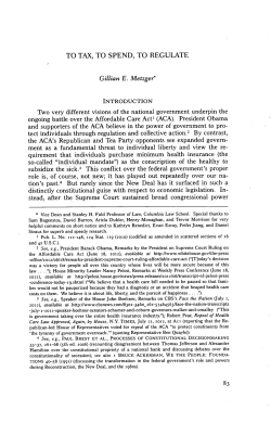 To Tax, To Spend, To Regulate