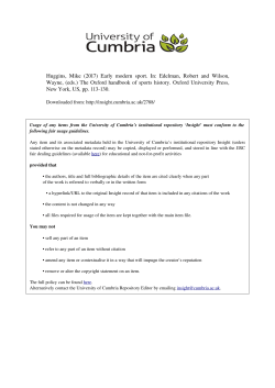 Huggins, Mike (2017) Early modern sport. In: Edelman, Robert and