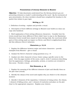 Presentations of Literary Elements in Monster Objective: To help