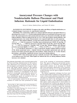 Aneurysmal Pressure Changes with Nondetachable Balloon