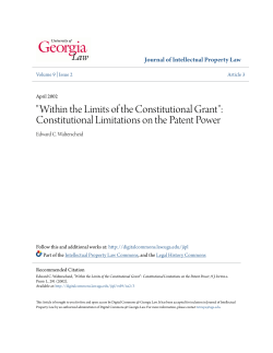 Constitutional Limitations on the Patent Power